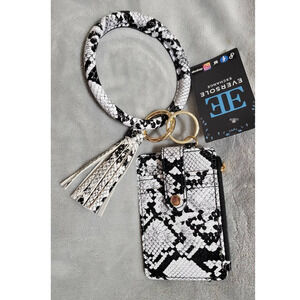 Snakeskin Keychain Card Wallet With Matching Wristlet